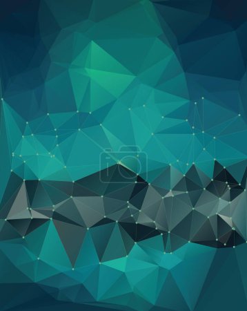 Photo for Teal, dark slate gray, dark cyan, sea green color abstract polygonal vector background - Royalty Free Image