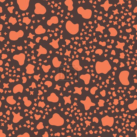Photo for Abstract blob splash orange design template on dark backdrop. Decorative textile seamless pattern template vector illustration background - Royalty Free Image