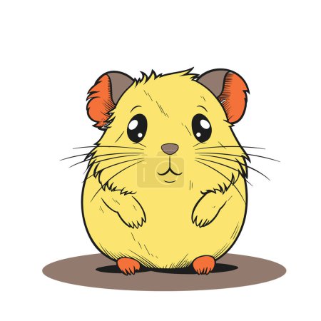 Photo for Adorable, childish hamster pet. Vector illustration drawn with a cheerful and cartoonish style. Hamster happy playful pose, isolated on white background, ideal character for design project - Royalty Free Image
