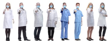 Photo for Group of doctors in mask isolated on white background - Royalty Free Image