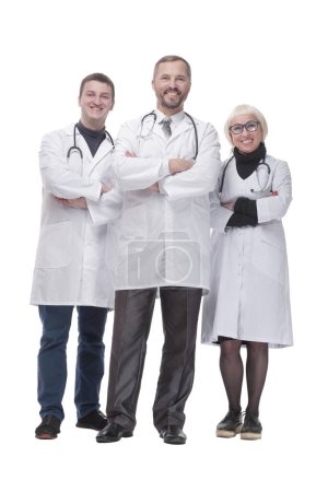 Photo for In full growth. group of qualified medical colleagues. isolated on a white background. - Royalty Free Image
