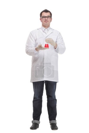 Photo for Front view portrait of confident male doctor standing with arms crossed and holding stethoscope - Royalty Free Image