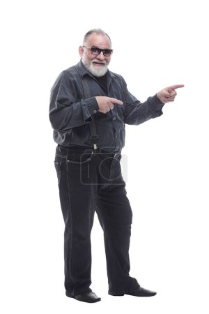 Photo for In full growth. confident older man pointing at you. isolated on a white background. - Royalty Free Image