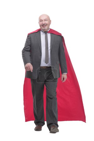 Photo for In full growth. confident businessman in a superhero Cape. isolated on a white background. - Royalty Free Image