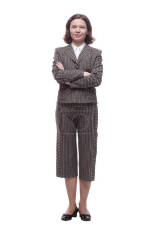 Photo for In full growth.business woman in a pantsuit . isolated on a white background. - Royalty Free Image