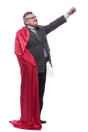 Photo for In full growth. business man in a superhero raincoat. isolated on a white background. - Royalty Free Image