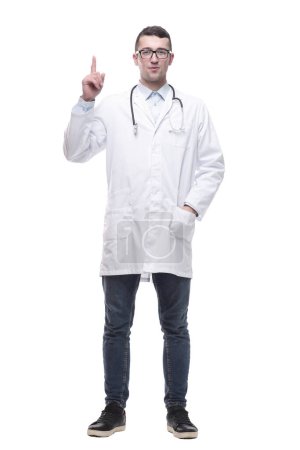 Téléchargez les photos : Vue arrière. médecin masculin avec stéthoscope. isolé sur un fond blanc. - en image libre de droit