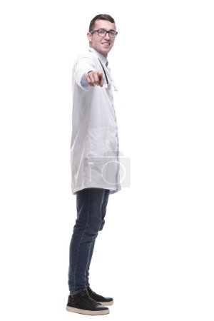 Photo for Male doctor with a stethoscope. isolated on a white background. - Royalty Free Image