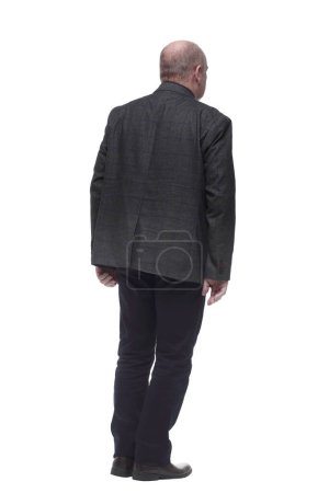 Photo for Rear view . confident business man looking at the white wall. isolated on a white background - Royalty Free Image