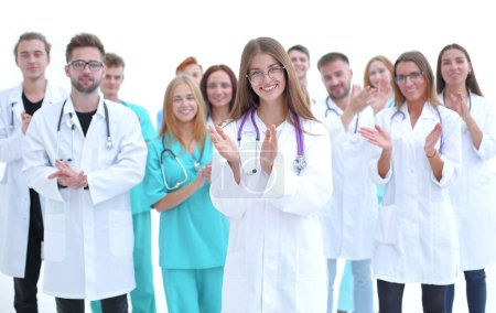Photo for Top view. confident doctors and interns looking at the camera. the concept of health protection - Royalty Free Image