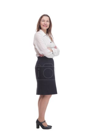 Photo for In full growth. Executive business woman. isolated on a white background. - Royalty Free Image