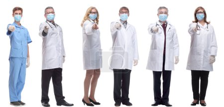 Photo for Group of doctors in mask isolated on white background - Royalty Free Image