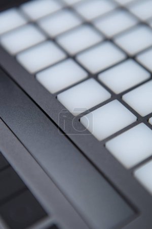 Photo for Drum machine for electronic music production. Professional audio equipment for producer - Royalty Free Image