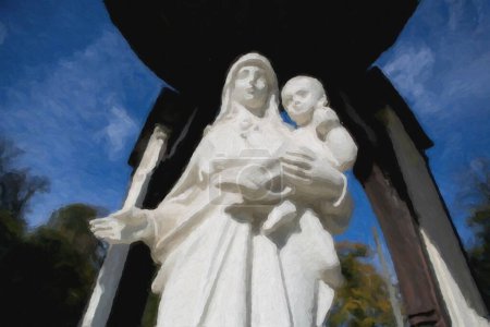 Téléchargez les photos : La statue de l'église du Saint Sépulcre dans la ville de la Vierge Marie du Sauveur en - en image libre de droit