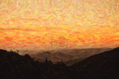 Téléchargez les photos : Coucher de soleil orange impressionnant haut dans les montagnes.Beau panorama de montagne au crépuscule. Carpates en automne Endroit populaire pour les randonneurs en Europe - en image libre de droit