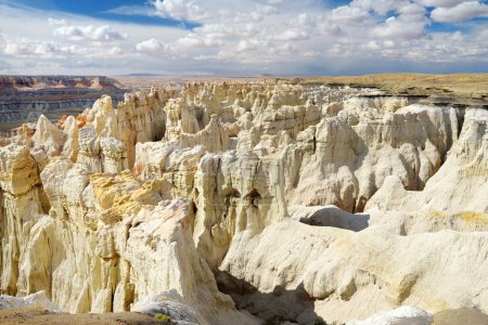 Photo for Stunning view of white striped sandstone hoodoos in Coal Mine Canyon near Tuba city, Arizona, USA. Exploring the American Southwest. - Royalty Free Image