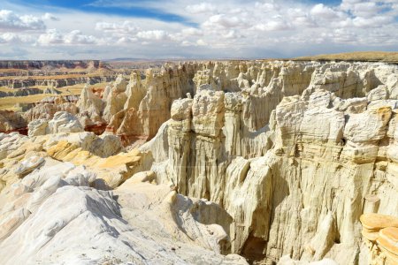 Photo for Stunning view of white striped sandstone hoodoos in Coal Mine Canyon near Tuba city, Arizona, USA. Exploring the American Southwest. - Royalty Free Image