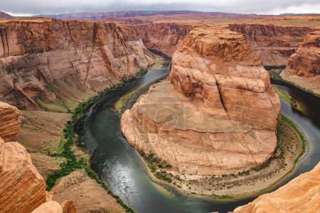 Photo for Horseshoe Bend on Colorado River in Glen Canyon, part of Grand canyon, Page, Arizona, USA. Exploring the American Southwest. - Royalty Free Image