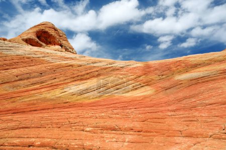 Photo for Scenic view of marvelous red and white sandstone formations of Yant Flat in Utah, USA. Exploring the American Southwest. - Royalty Free Image