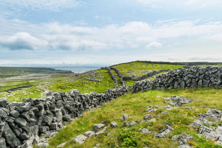 Inishmore or Inis Mor, the largest of the Aran Islands in Galway Bay, Ireland. Famous for its strong Irish culture, loyalty to the Irish language, and a wealth of ancient sites.