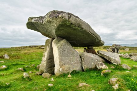 Kilclooney Dolmen, one of Ireland's most elegant portal-tombs or dolmens, located in southwest Donegal. Neolithic monument dates to between 4,000 to 3,000 B.C.