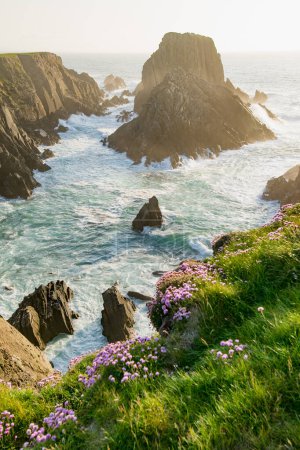 Photo for Scheildren, most iconic and photographed landscape at Malin Head, Ireland's northernmost point, Wild Atlantic Way, spectacular coastal route. Wonders of nature. Numerous Discovery Points. Co. Donegal - Royalty Free Image