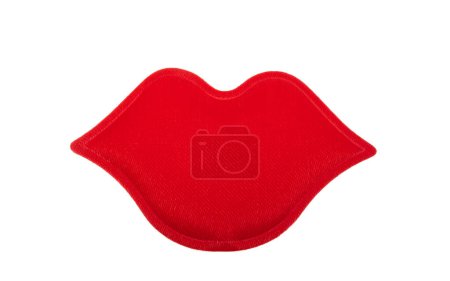 Photo for Red lips valentine's day isolated on white background - Royalty Free Image