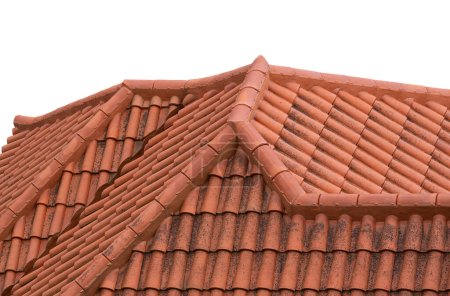 roof with red tiles close-up