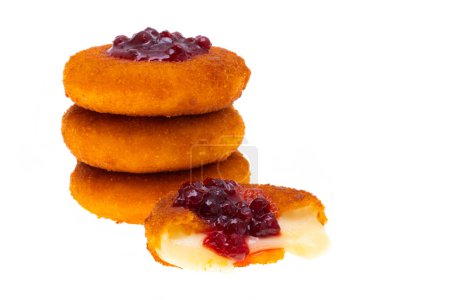 Photo for Deep-fried breaded cheese isolated on white background - Royalty Free Image