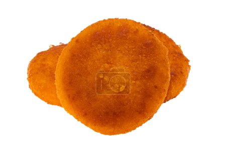 Photo for Deep-fried breaded cheese isolated on white background - Royalty Free Image