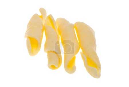 Italian pasta Cavatelli isolated on white background