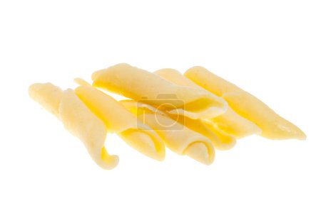 Italian pasta Cavatelli isolated on white background
