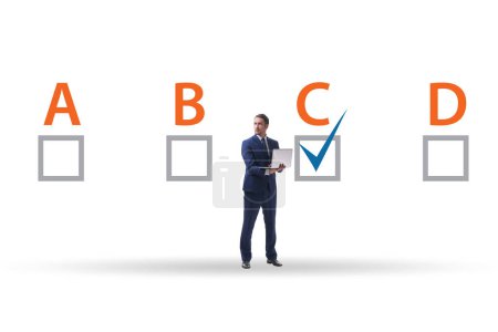 Photo for Multiple-choice test question concept with business people - Royalty Free Image