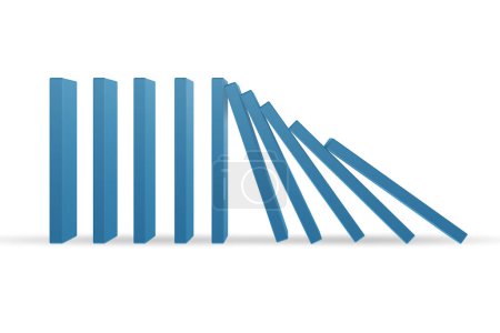Photo for Domino effect concept with the blocks - 3d rendering - Royalty Free Image