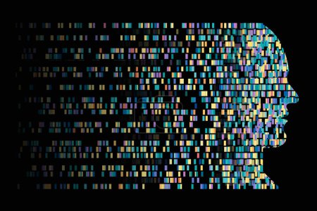 Téléchargez les photos : Illustration du code de données génomiques - en image libre de droit