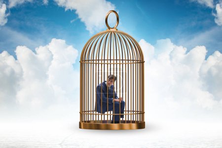 Photo for Business people and the golden cage concept - Royalty Free Image