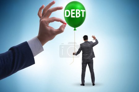 Foto de Concepto de deuda y préstamo con el globo - Imagen libre de derechos