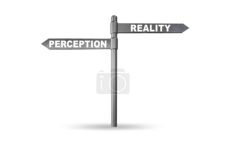 Concepto de elegir la percepción o la realidad
