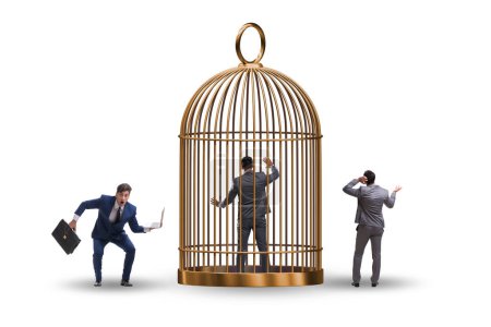 Photo for Business people and the golden cage concept - Royalty Free Image