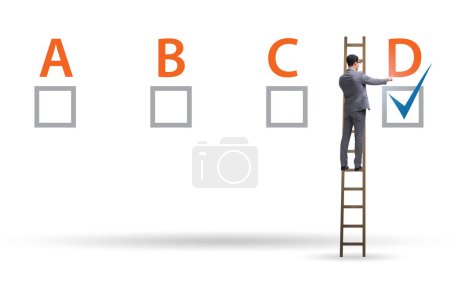 Foto de Concepto de pregunta de prueba de opción múltiple con gente de negocios - Imagen libre de derechos