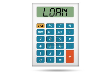 Foto de Concepto de préstamo bancario con la calculadora - Imagen libre de derechos