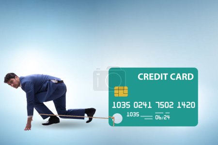 Foto de Empresario en concepto de deuda de tarjetas de crédito - Imagen libre de derechos