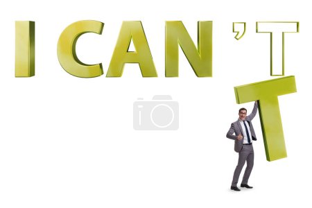 Photo for Determination concept with the businessman and letters - Royalty Free Image