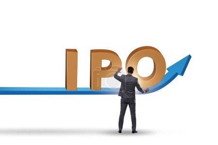 Photo for Businessman in initial public offering IPO concept - Royalty Free Image