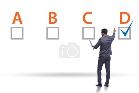 Photo for Multiple-choice test question concept with business people - Royalty Free Image