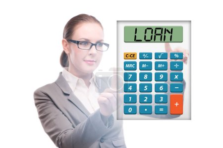 Photo for Bank loan concept with the calculator - Royalty Free Image