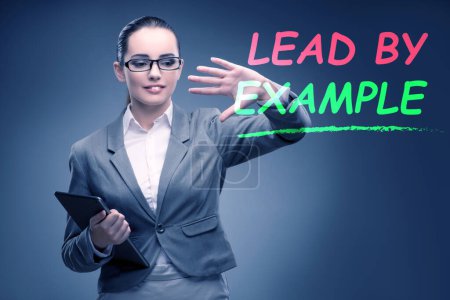 Photo for Businesswoman in the lead by example concept - Royalty Free Image