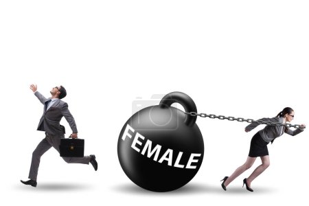 Foto de Concepto de desigualdad de género en la carrera - Imagen libre de derechos