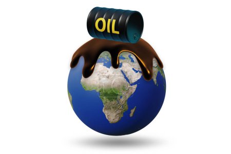 Foto de Concepto del negocio global del petróleo - 3d rendering - Imagen libre de derechos