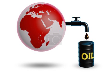 Téléchargez les photos : Concept de l'activité pétrolière mondiale - rendu 3d - en image libre de droit